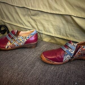 Socofy Stylish Women's Multicolor Leather Shoes size 41 (10)